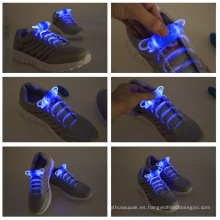 Cordón reflexivo de nylon del zapato del LED